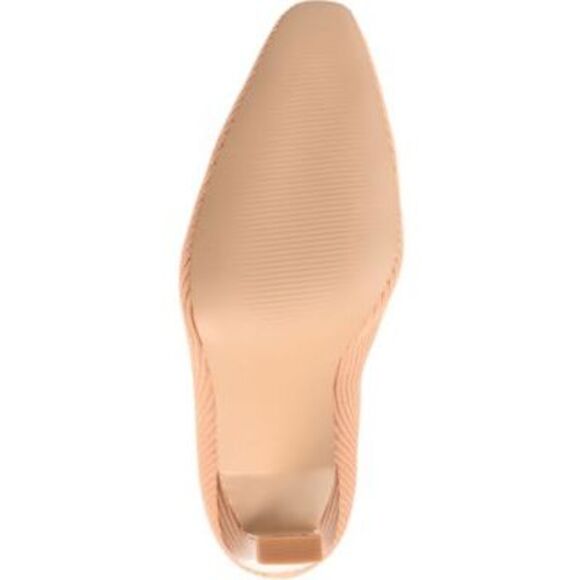 JOURNEE COLLECTION Womens Beige Elissa Square Toe Stacked Heel Dress Boots 7 - Picture 4 of 4